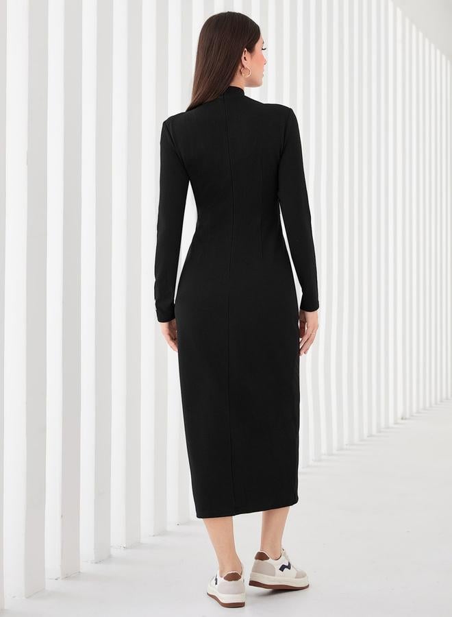 Take Two Women Black Pleated Midi Dress - Image 2